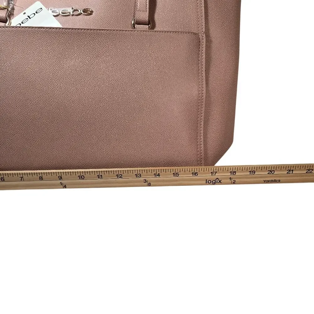bebe Pink Tote with Monogram Clutch